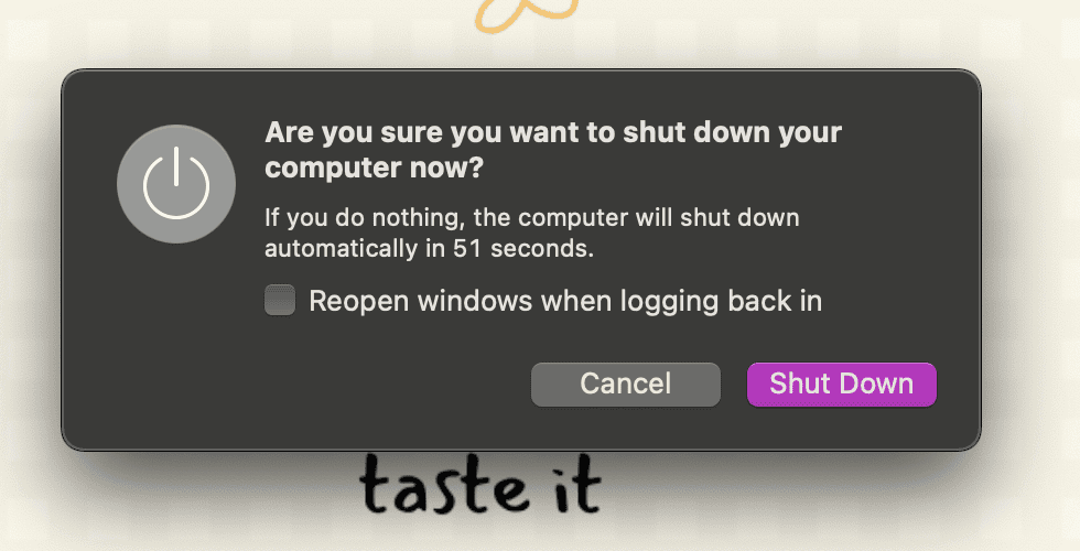 shutting down a Mac